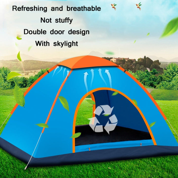 Lisslune | Outdoor Camping Beach Rainproof Sunproof Automatic Quick Setup Tent for 3-4 People (Blue)