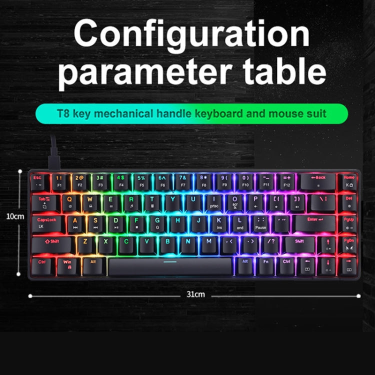 Lisslune | T8 68 Keys Mechanical Gaming Keyboard RGB Backlit Wired Keyboard, Cable Length: 1.6 m (White RGB Red Switch)