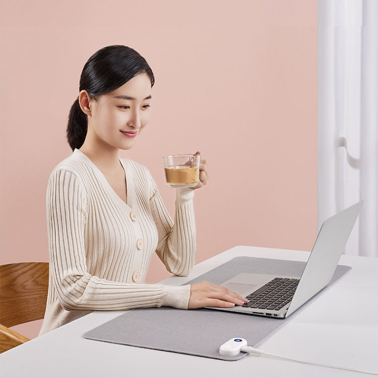 Lisslune | Intelligent digital display timing heating mouse pad office desk electric heating mat, CN plug, Style: Gray 60x36cm