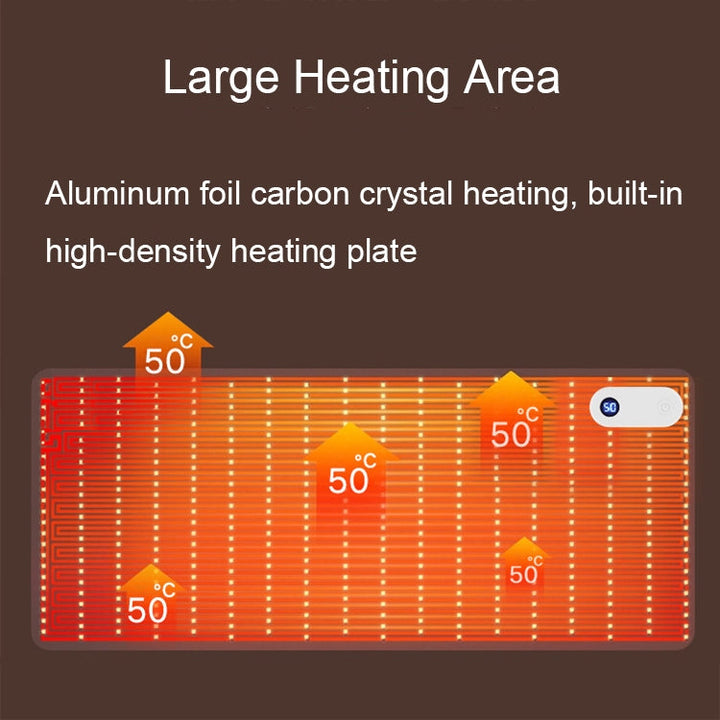 Lisslune | Intelligent digital display timing heating mouse pad office desk electric heating mat, CN plug, Style: Gray 60x36cm