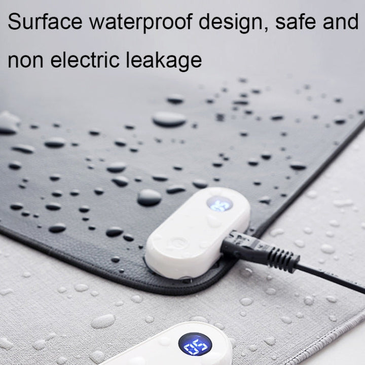 Lisslune | Intelligent digital display timing heating mouse pad office desk electric heating mat, CN plug, Style: Gray 60x36cm