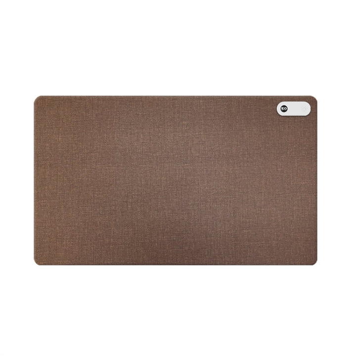 Lisslune | Intelligent digital display timing heating mat mouse pad office desk electric heating mat, CN plug, style: brown 60x36cm