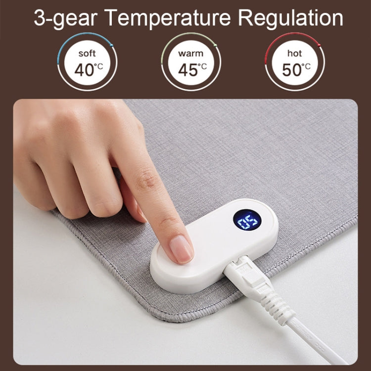 Lisslune | Intelligent digital display timing heating mat mouse pad office desk electric heating mat, CN plug, style: brown 60x36cm