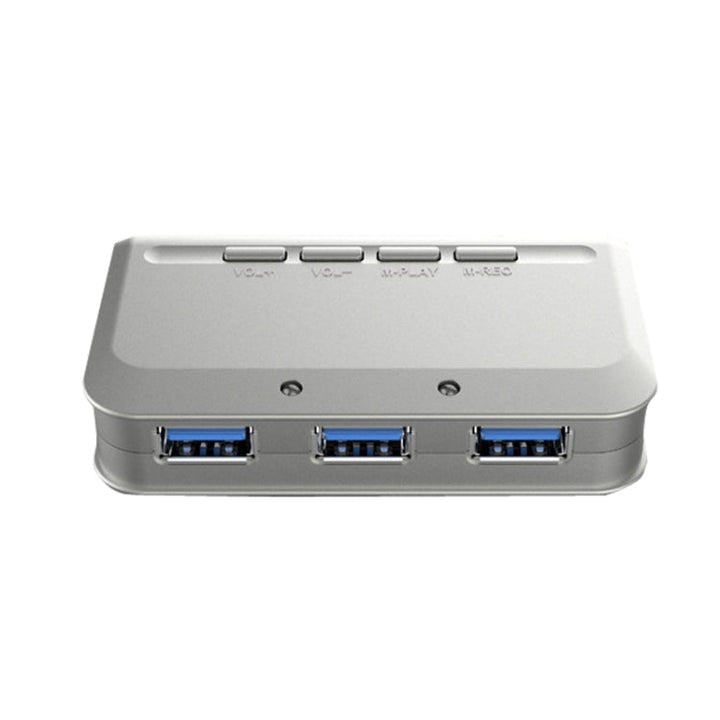 Lisslune | MB-103 USB 3.1 Three-Port Drive-Free HUB + 7.1 Voice Distorter Sound Card High-Speed Docking Station, PS5 Voice Distorter Sound Card Compatible with PS4 Headset, Cable Length: 1.2m(1 to 3)