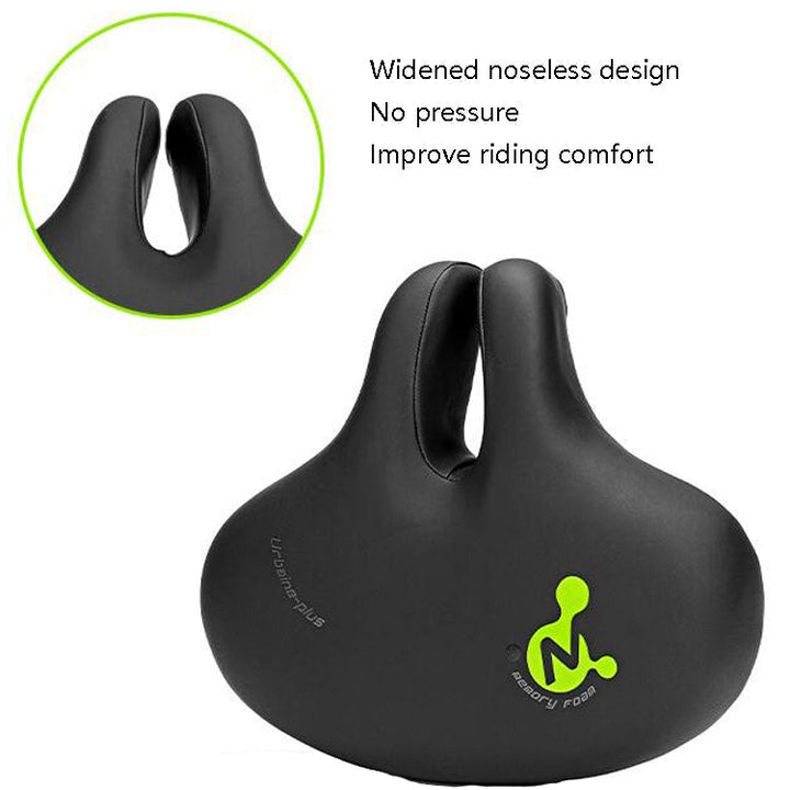 Lisslune | Bike No Nasal Seat Mountain Bike Saddle Comfortable Shock Absorption Bicycle Outdoor Bicycle Accessories Saddle (Black)