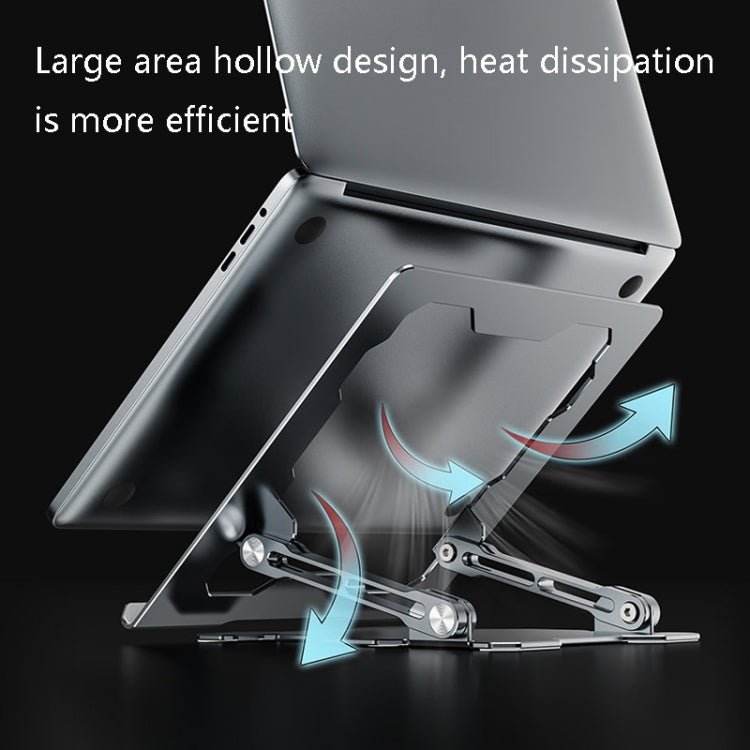 Lisslune | Integrated foldable laptop stand hollow heat-dissipating flat desktop stand (Moon Silver)