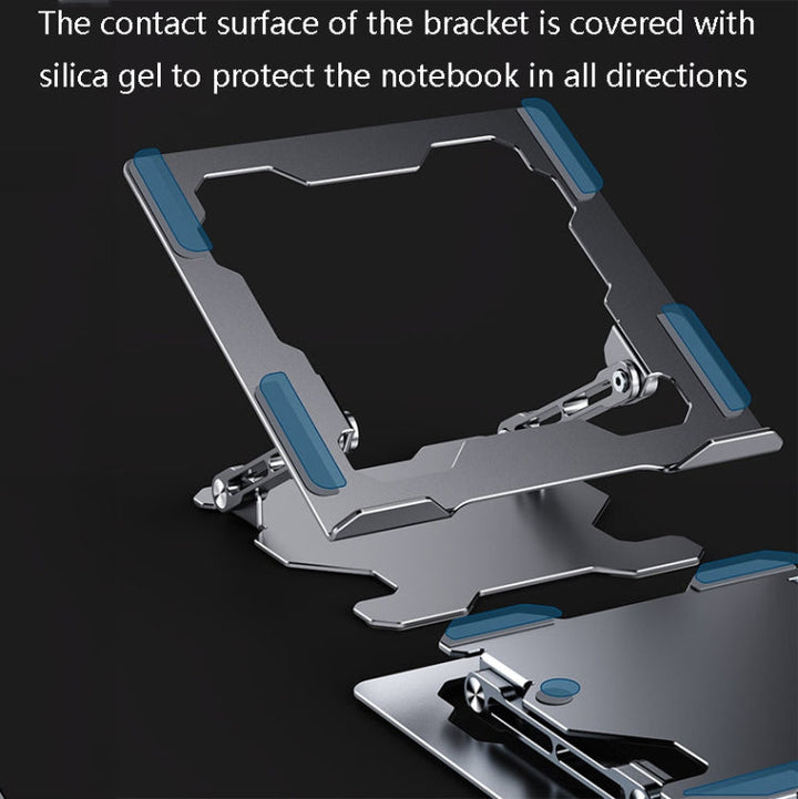 Lisslune | Integrated foldable laptop stand hollow heat-dissipating flat desktop stand (Moon Silver)