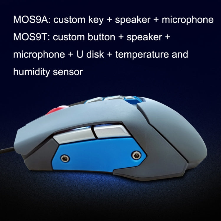 Lisslune | MOS9A 9 Keys 1600DPI Office Gaming USB Voice-Activated Voice Macro Programming Mouse, Cable Length: 2m