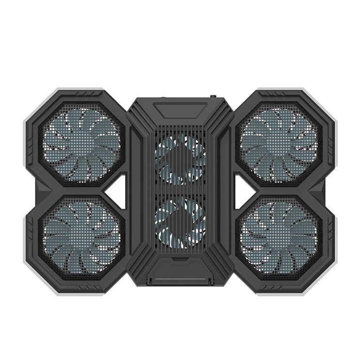 Lisslune | F12 6 Fans USB Semiconductor Computer Radiator Laptop Stand with Phone Holder, Color: Blue Light
