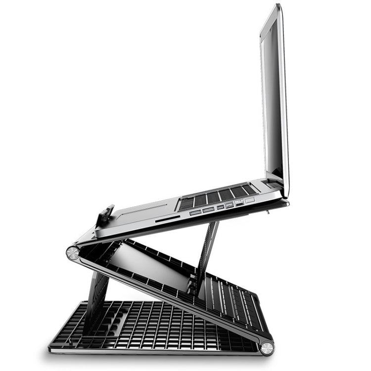 Lisslune | N5 Laptop Stand portable double-layer multi-level height adjustment foldable plastic heat dissipation support (Elegant Black)