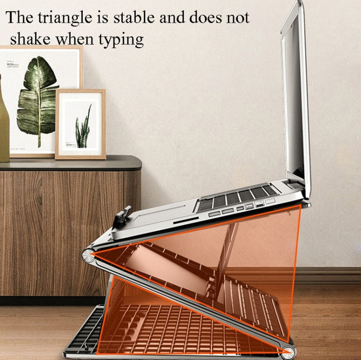 Lisslune | N5 Laptop Stand portable double-layer multi-level height adjustment foldable plastic heat dissipation support (Elegant Black)