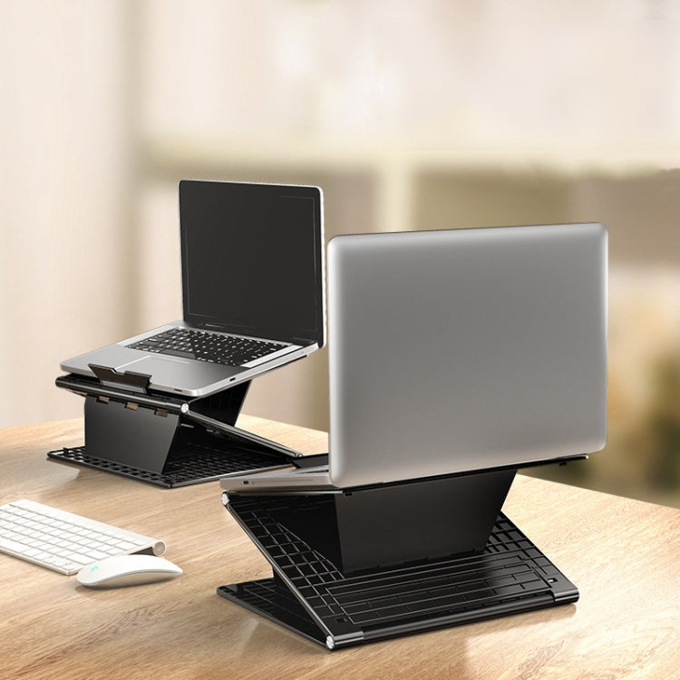 Lisslune | N5 Laptop Stand portable double-layer multi-level height adjustment foldable plastic heat dissipation support (Elegant Black)