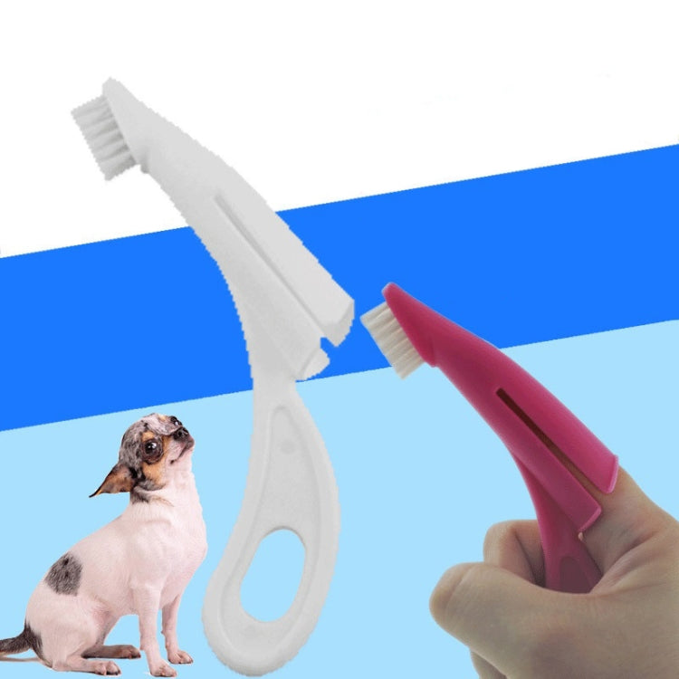 Pet Finger Toothbrush Cat and Dog Oral Cleaning Tool Soft Brush (White)