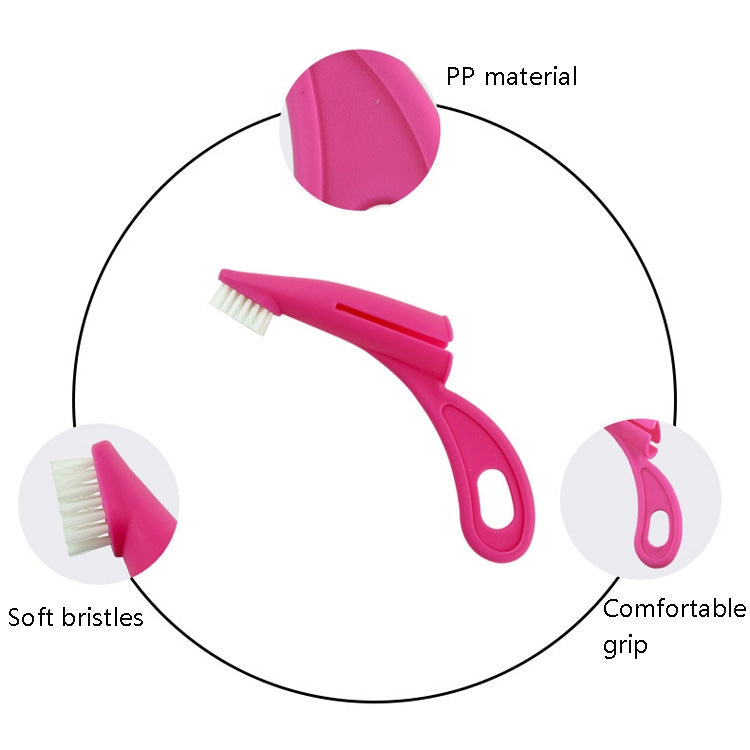 Pet Finger Toothbrush Cat and Dog Oral Cleaning Tool Soft Brush (White)