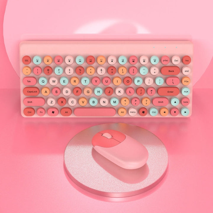 Lisslune | FV-W10  86-Key 2.4G Wireless Keyboard and Mouse Set (Pink Mixed)