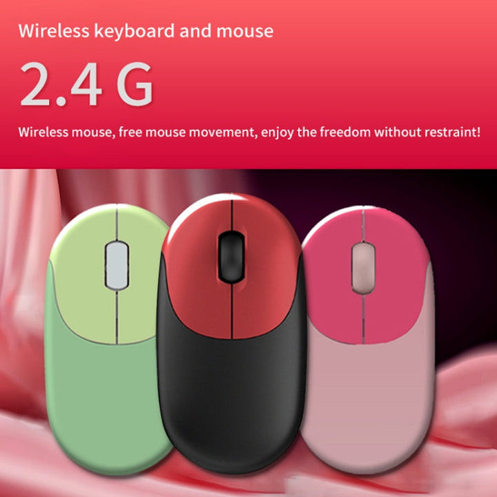 Lisslune | FV-W10 86-Key 2.4G Wireless Keyboard and Mouse Set (Retro Lipstick)