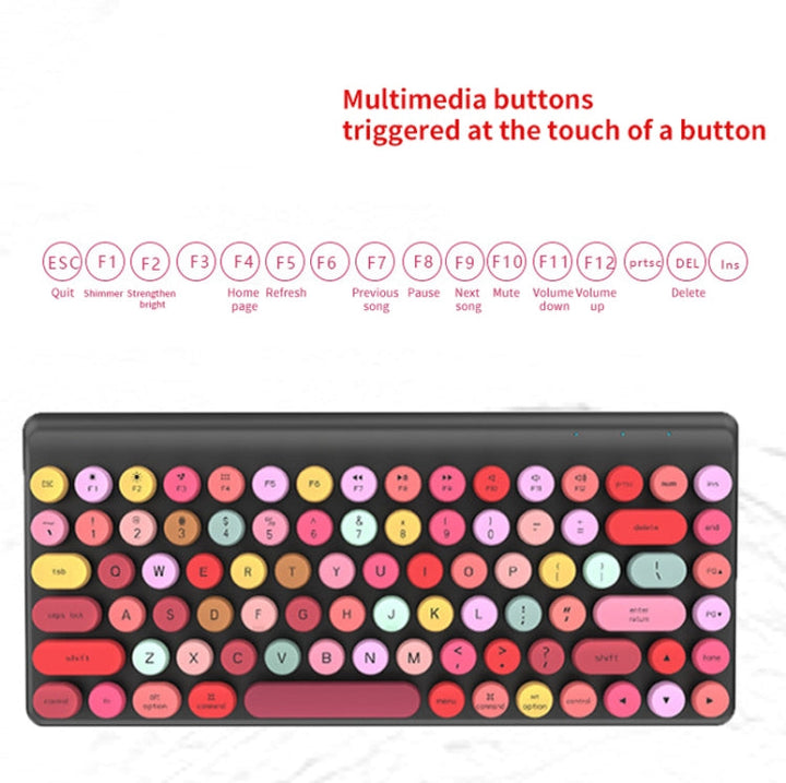 Lisslune | FV-W10 86-Key 2.4G Wireless Keyboard and Mouse Set (Retro Lipstick)