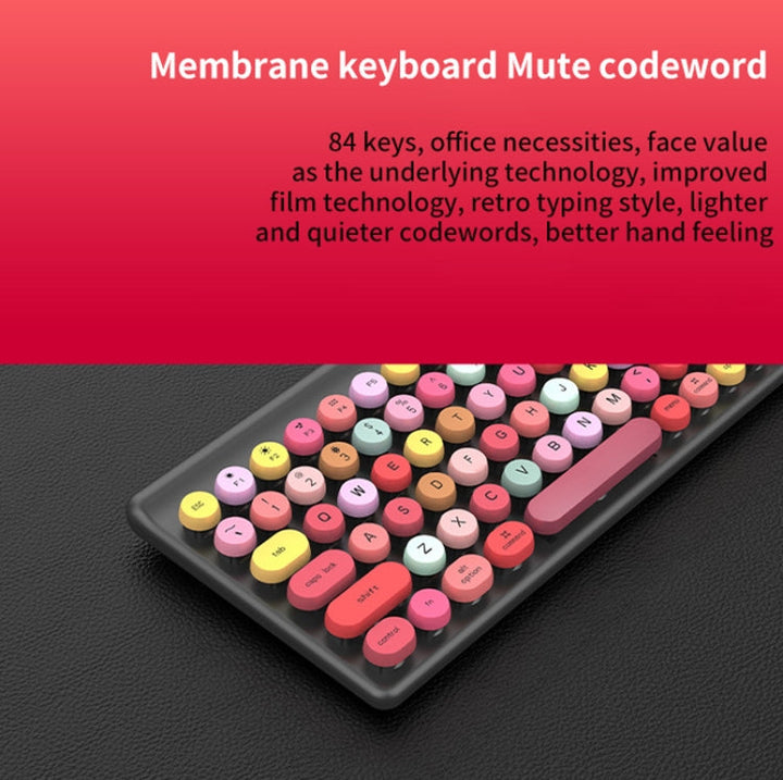 Lisslune | FV-W10  86-Key 2.4G Wireless Keyboard and Mouse Set (Pink Mixed)