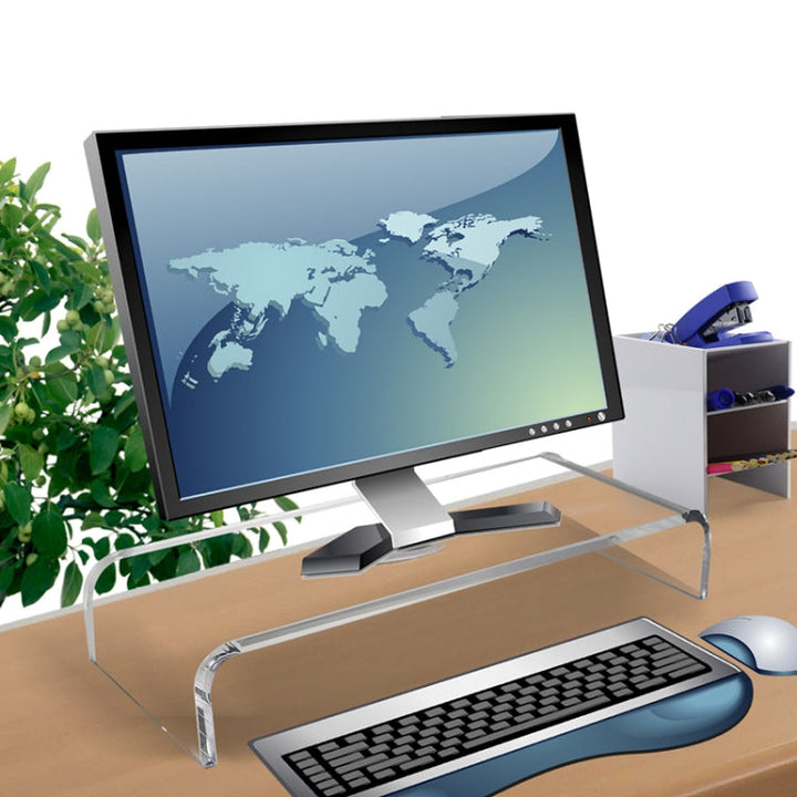 Lisslune | SYC0043 2 PCS Computer Monitor Desktop Elevated Acrylic Stand