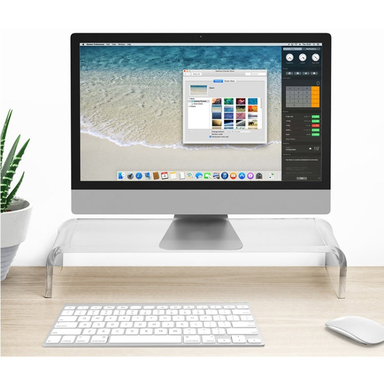 Lisslune | SYC0043 2 PCS Computer Monitor Desktop Elevated Acrylic Stand