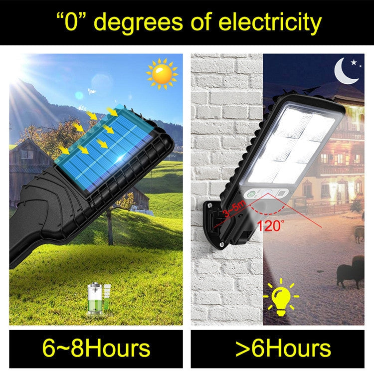 Lisslune | Solar Street Lighting LED Body Detection Garden Light, Specification: 616B-72 COB with Remote Control
