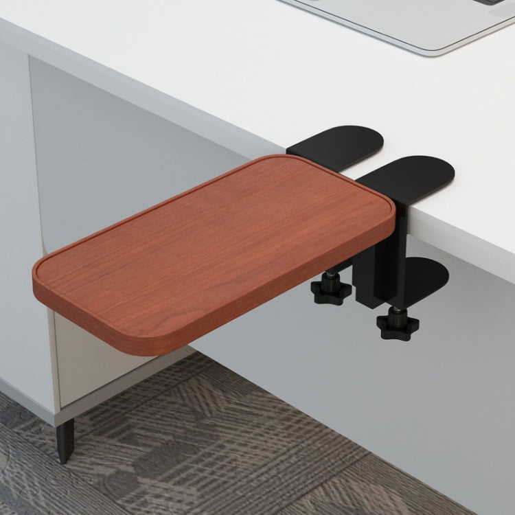Lisslune | Computer desk with swivel arm (Teak color wood top)