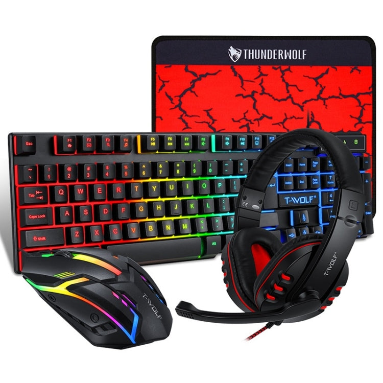 Lisslune | T-WOLF TF-800 4 in 1 Gaming Luminous Keyboard Mouse Headset Set (English Version)