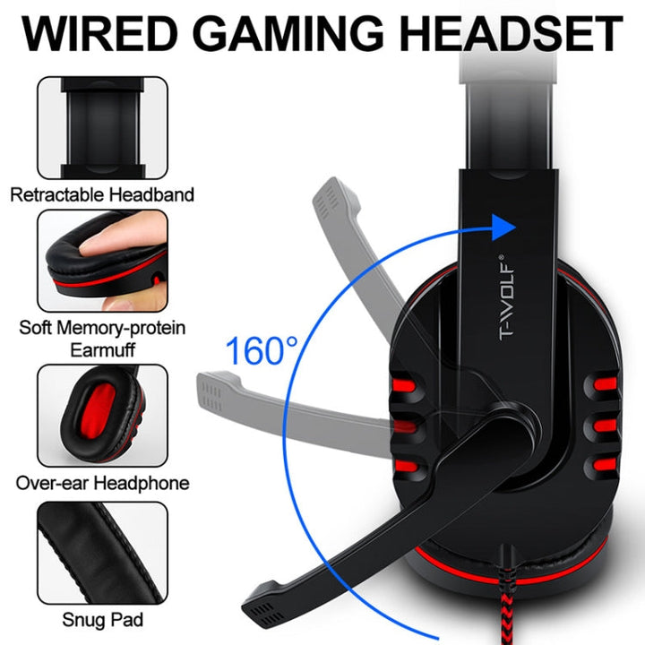 Lisslune | T-WOLF TF-800 4 in 1 Gaming Luminous Keyboard Mouse Headset Set (English Version)
