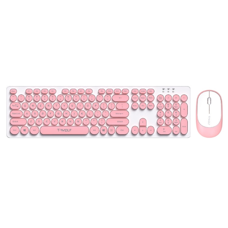 Lisslune | T-WOLF TF770 Mechanical Feel Wireless Gaming Keyboard and Mouse Set (Pink)