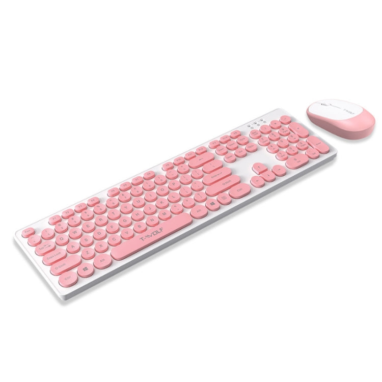 Lisslune | T-WOLF TF770 Mechanical Feel Wireless Gaming Keyboard and Mouse Set (Pink)