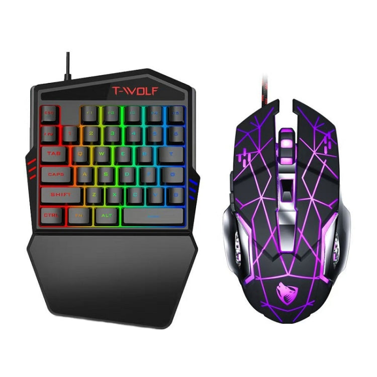 Lisslune | T-WOLF Mobile Gaming One-Handed Keyboard, Specification: TF-900 Set