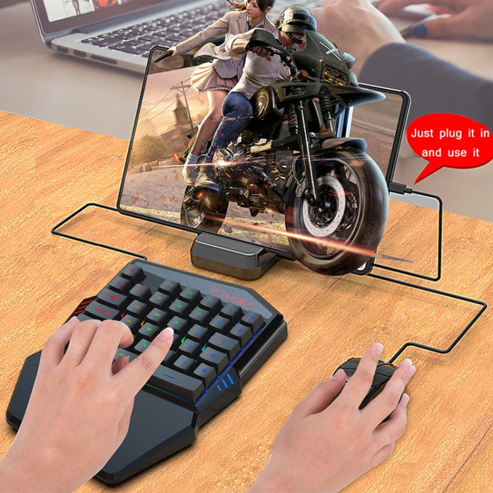Lisslune | T-WOLF Mobile Gaming One-Hand Keyboard, Specification: Keyboard + Mouse + Throne