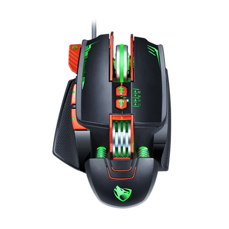 Lisslune | T-WOLF V9 8 Keys 3200 DPI Gaming Macro Definition Mechanical Wired Mouse (Black)