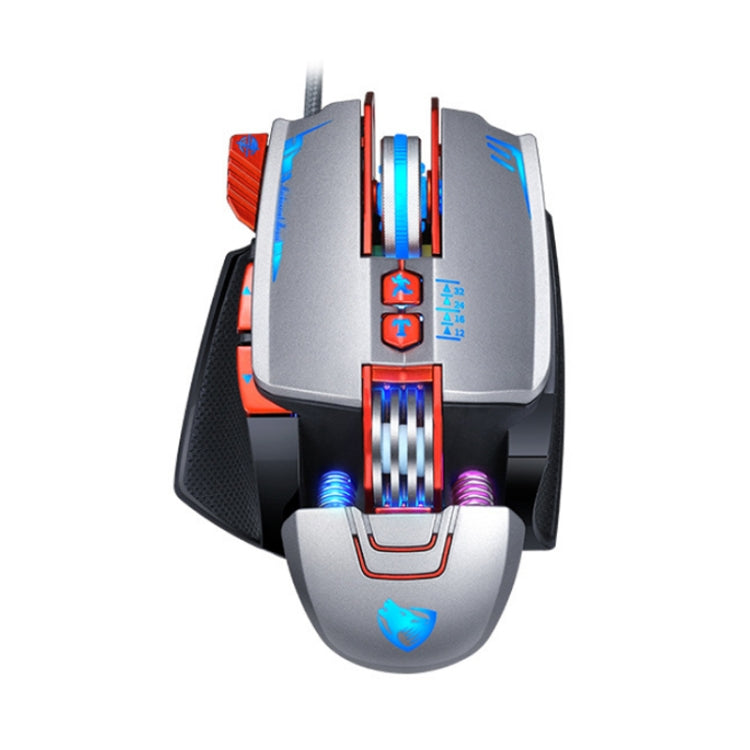 Lisslune | T-WOLF V9 8 Keys 3200 DPI Gaming Macro Definition Mechanical Wired Mouse (Silver)