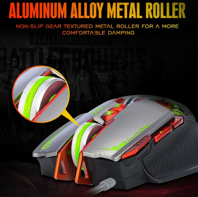 Lisslune | T-WOLF V9 8 Keys 3200 DPI Gaming Macro Definition Mechanical Wired Mouse (Silver)
