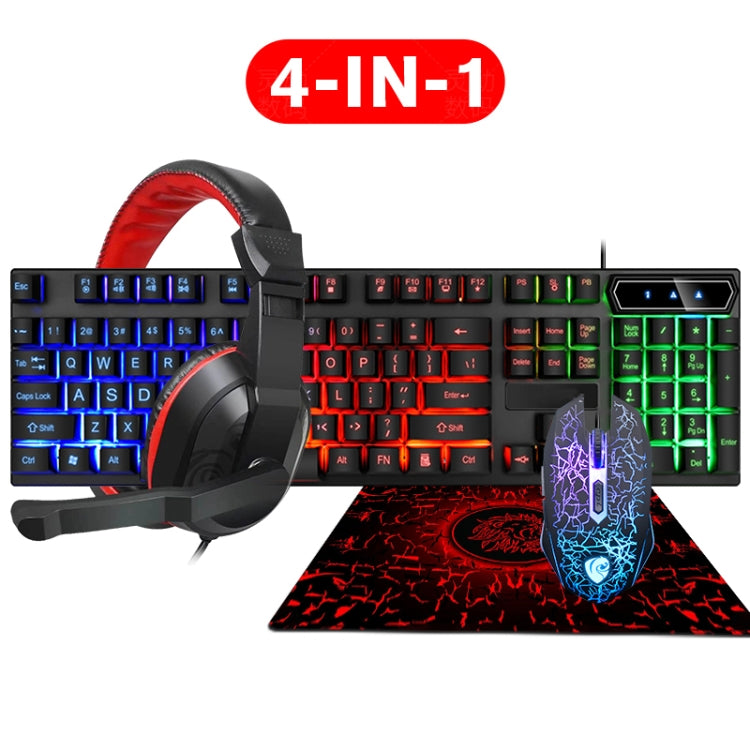 Lisslune | LD-126 4-in-1 Illuminated Keyboard + Mouse + Headphones + Mouse Pad Set