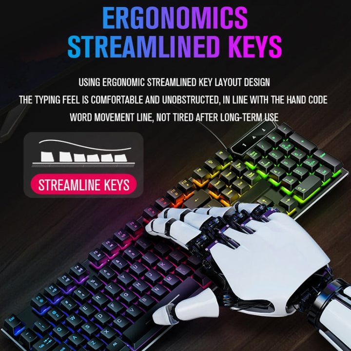 Lisslune | LD-126 4-in-1 Illuminated Keyboard + Mouse + Headphones + Mouse Pad Set