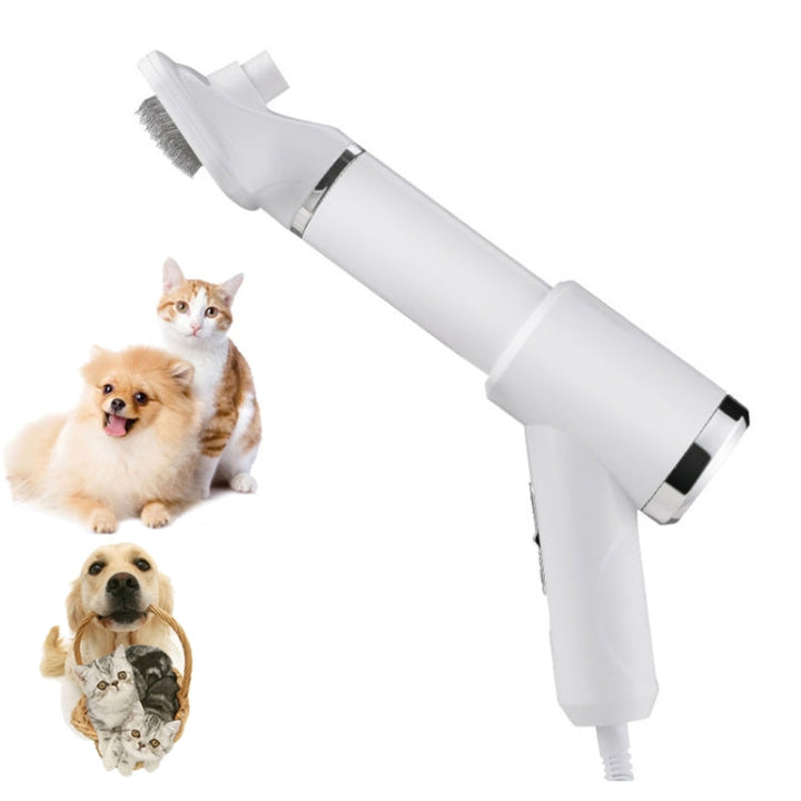Pet Electric Comb Cat and Dog Brushes Cleaning Hair Dryer, Specification: UK Plug (3rd Generation 866 White)