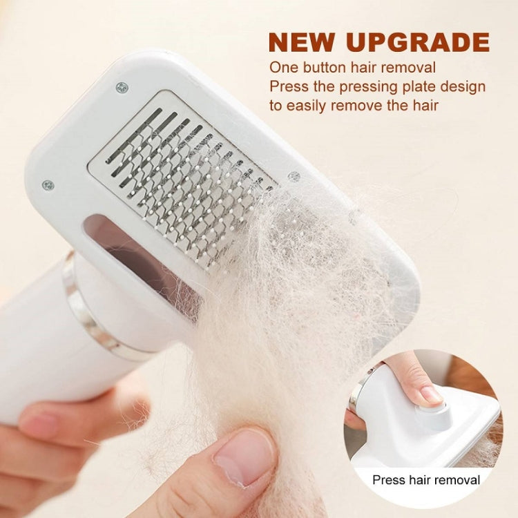 Pet Electric Comb Cat and Dog Brushes Cleaning Hair Dryer, Specification: AU Plug (3rd Generation 866 White)