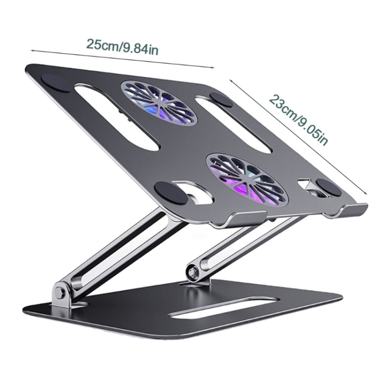 Lisslune | BONERUY P43F Aluminum alloy folding laptop stand notebook cooling stand, Color: Silver