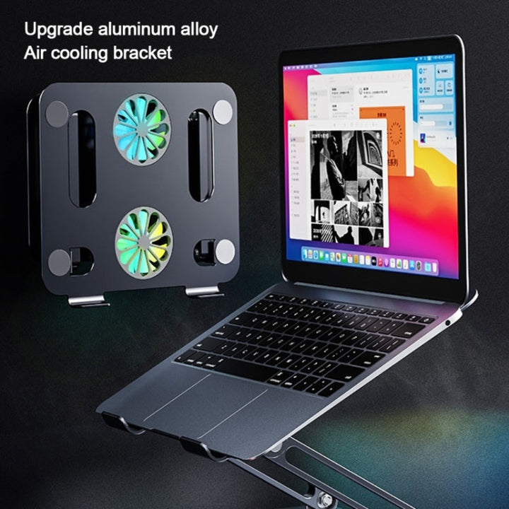 Lisslune | BONERUY P43F Aluminum alloy folding laptop stand notebook cooling stand, Color: Silver
