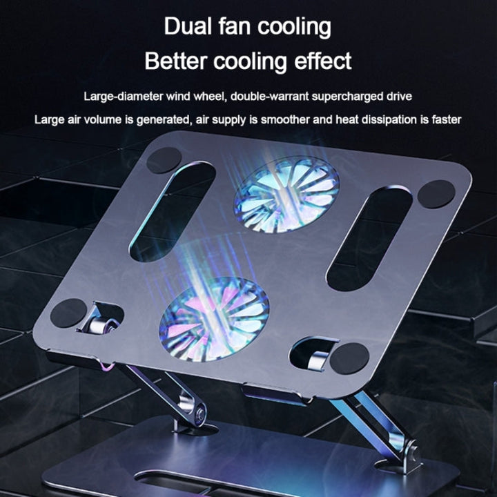 Lisslune | BONERUY P43F Aluminum alloy folding laptop stand notebook cooling stand, Color: Silver