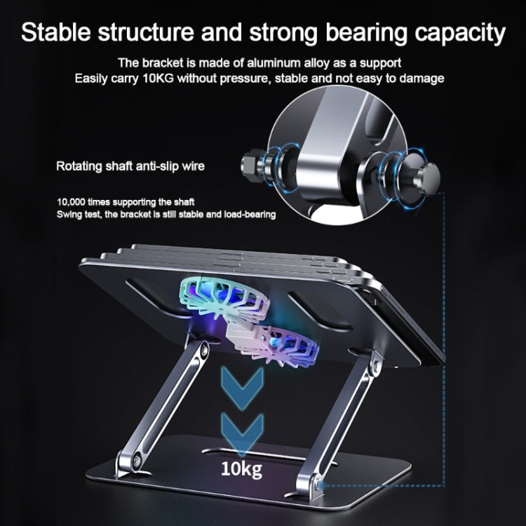 Lisslune | BONERUY P43F Aluminum alloy folding laptop stand notebook cooling stand, Color: Silver