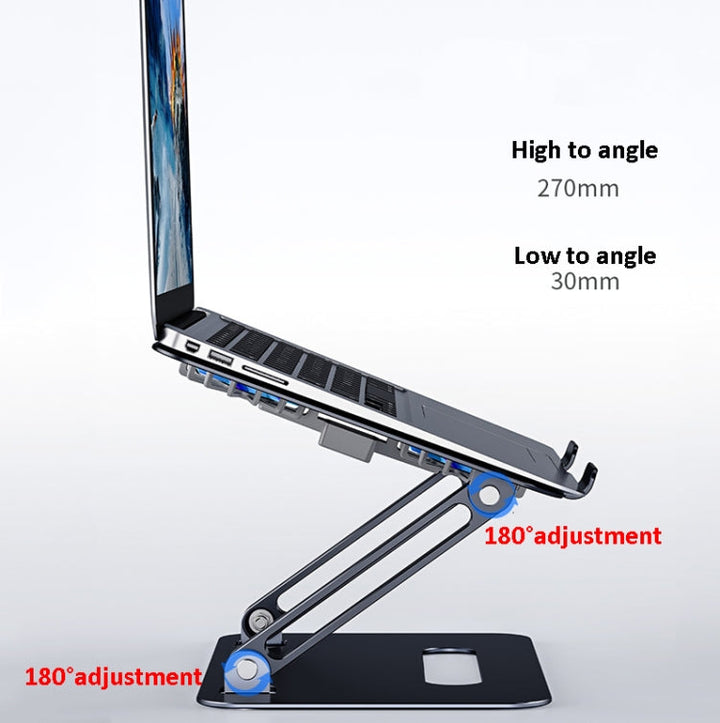 Lisslune | BONERUY P43F Aluminum alloy folding laptop stand notebook cooling stand, Color: Silver