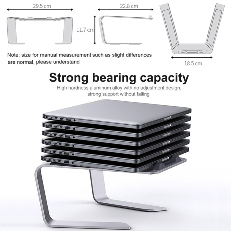 Lisslune | BONERUY P49 Aluminum Alloy Heat Dissipating Laptop Stand Storage Elevated Holder (Silver)