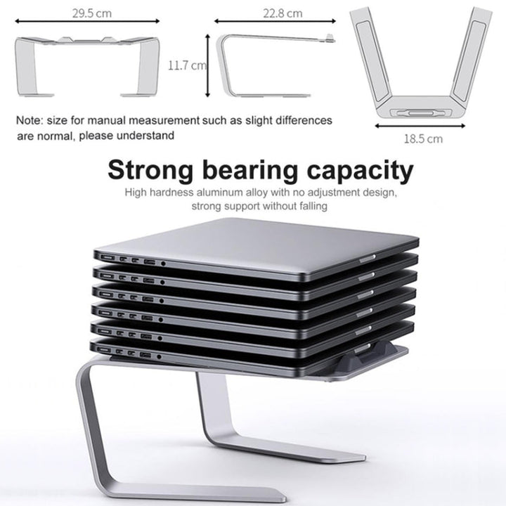 Lisslune | BONERUY P49 Aluminum Alloy Heat Dissipating Laptop Stand Storage Elevated Holder (Silver)
