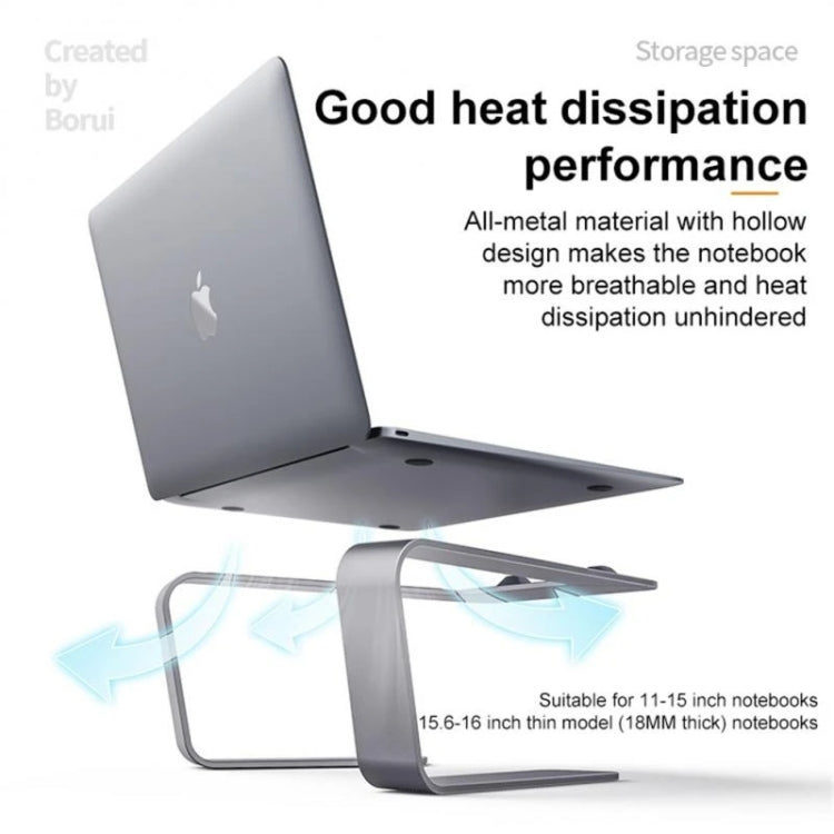 Lisslune | BONERUY P49 Aluminum Alloy Heat Dissipating Laptop Stand Storage Elevated Holder (Silver)