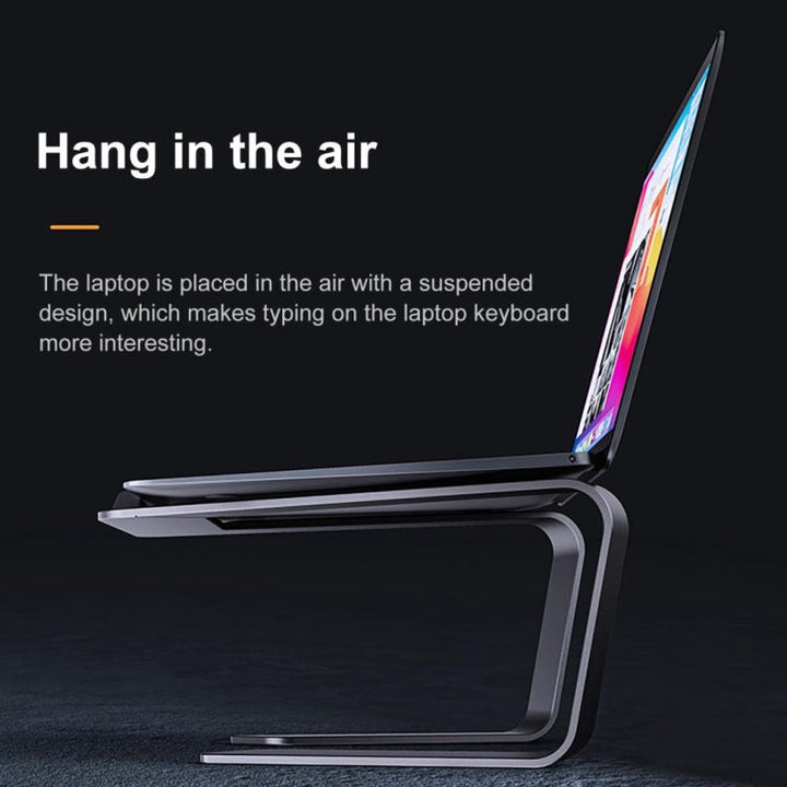 Lisslune | BONERUY P49 Aluminum Alloy Heat Dissipating Laptop Stand Storage Elevated Holder (Silver)