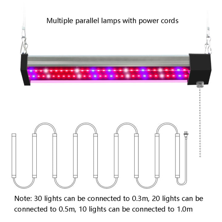 Lisslune | LED growth lamp full spectrum plant light tube, Style: Small double row 100 cm (EU plug)