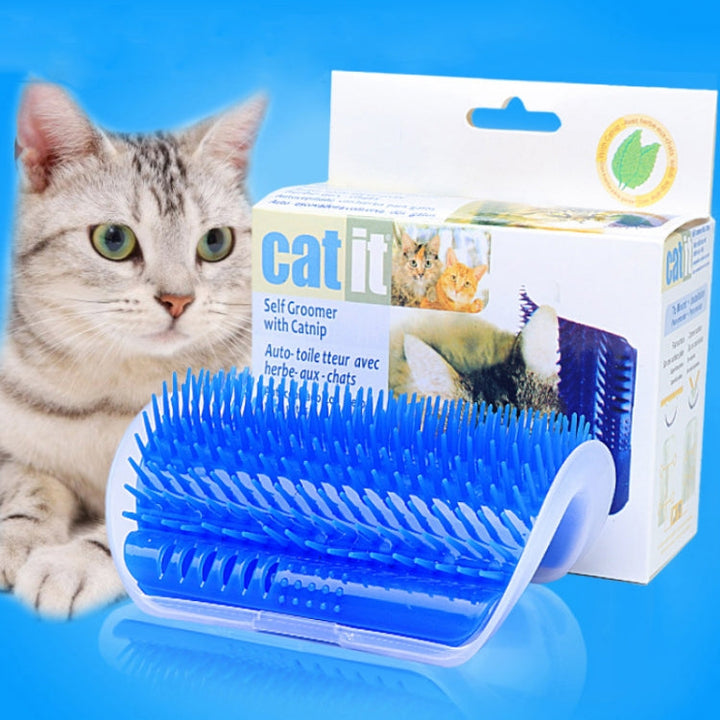 Pet Cat Corner Rubbing Hair Massage Brush (Black)